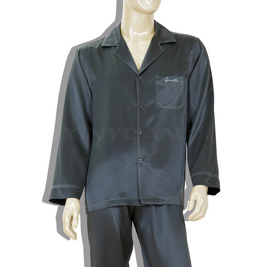 鑫缘 真丝男长袖睡衣套 	HD5006 商品图7