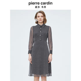 皮尔卡丹女装时尚淑女A摆修身连衣裙P4244E4072B3