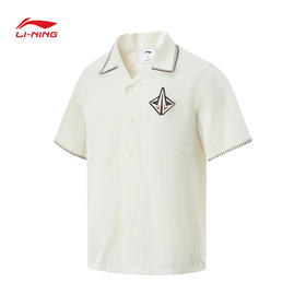 【XL断码】李宁篮球系列男子印花翻领舒适透气百搭休闲短袖衬衫ASHU559【库存有限，如无货将做退款，介意慎拍！】