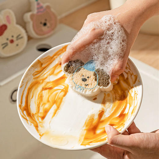 摩登主妇洗碗海绵木浆棉厨房专用刷碗神器强吸水清洁百洁布魔力擦 商品图0