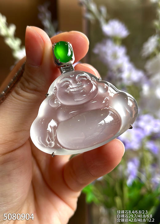 玻璃种白佛公吊坠【5080904】具体价格微信咨询 商品图3
