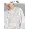奥篇古法镂空绣+100棉 白色仙仙衫 小宽版刺绣衬衫 商品缩略图4
