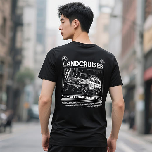 自由基地LC越野印花潮牌短袖t恤男女夏装黑色打底衫休闲体恤半袖 NMT-2222 商品图1