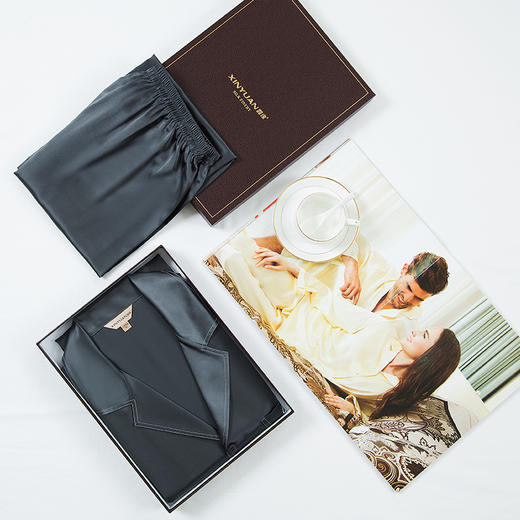 鑫缘 真丝男长袖睡衣套 	HD5006 商品图6