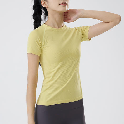 【路路精选】瑜伽服健身短袖透气速干吸湿排汗户外跑步运动t恤修身显瘦健身服 商品图3