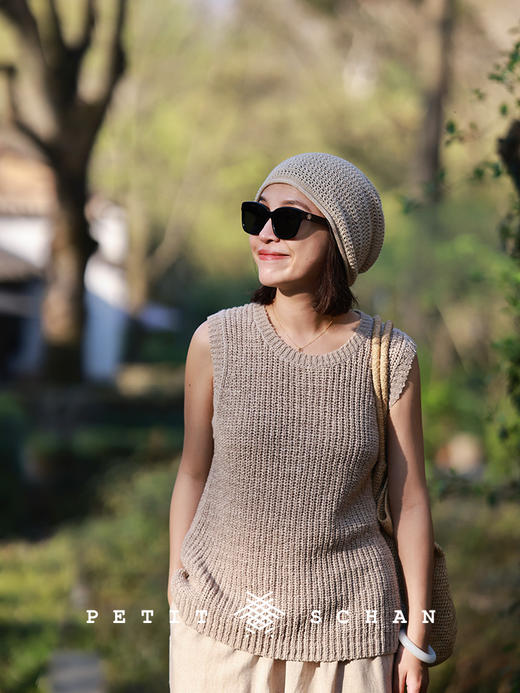 PETIT SCHAN小闪 #082 idealism 唯心主义 棉麻镂空针织堆堆帽 商品图12