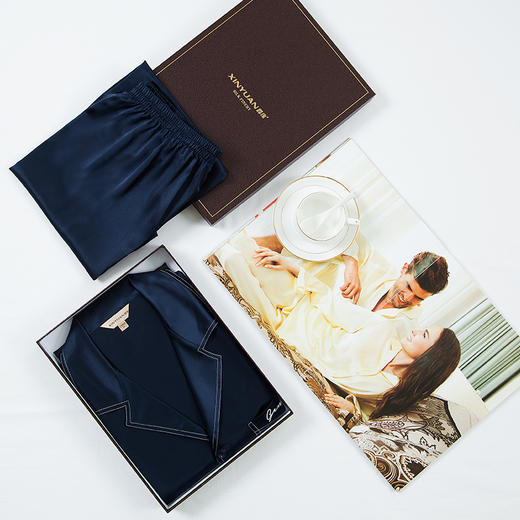 鑫缘 真丝男长袖睡衣套 	HD5006 商品图4