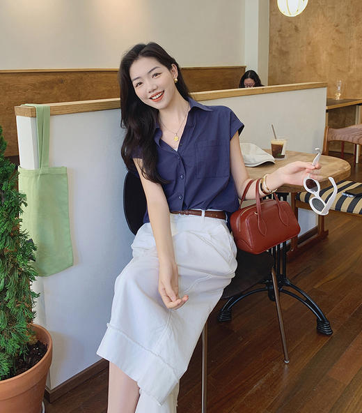 【出游好搭子！极简风小飞袖衬衫】清凉舒适 罗马假日赫本小飞袖 商品图4