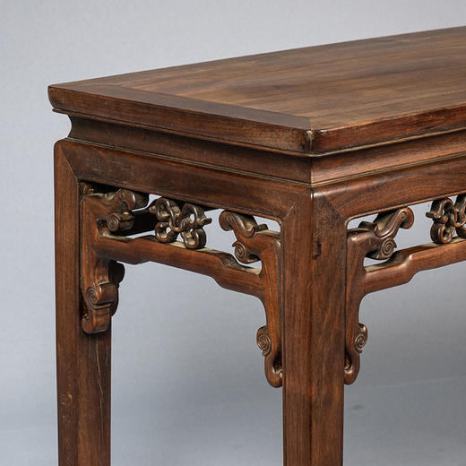 清 红木束腰马蹄腿拐子纹半桌（一对） 商品图3