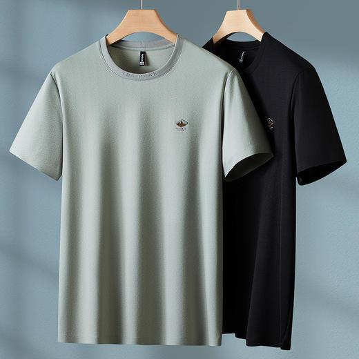 【冰丝】【DPF】大依优型大码短袖T恤时尚休闲运动体恤加大汗衫肥佬潮流夏装圆领半袖男士胖子上衣 商品图2