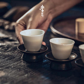 娜家民国小圆托 中式复古纯锡制品茗