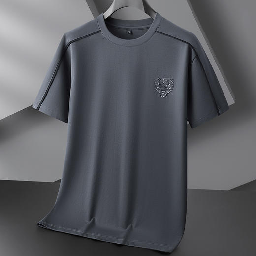 【棉质】【DPF】大依优型大码短袖T恤圆领肥佬时尚休闲老虎印花半袖衫夏季加肥加大插肩男士胖子上衣 商品图5