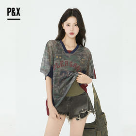 P&X设计师2025夏季户外运动透气街头T恤825202237 花色