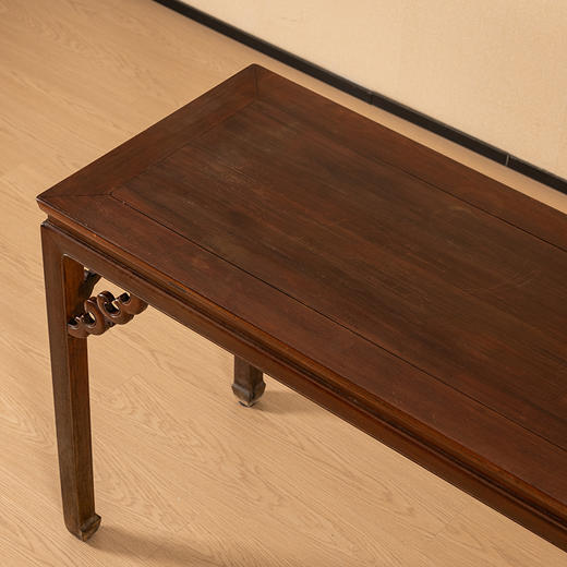 清 红木束腰马蹄腿云纹角牙画桌 商品图1