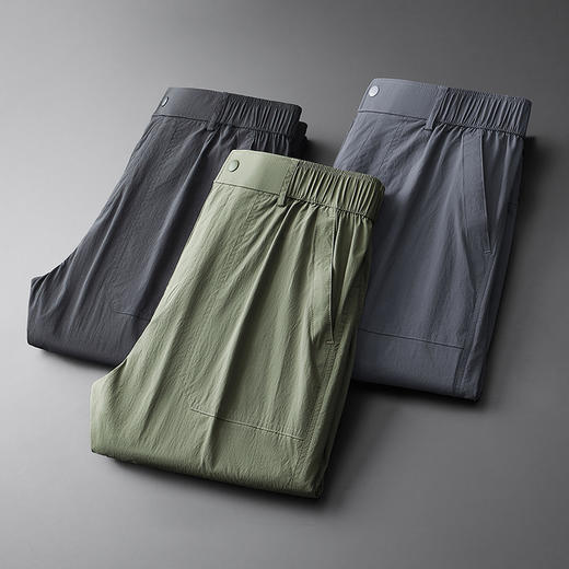 【冰丝】【DDP】大依优型大码休闲裤宽松半松紧腰凉感休闲裤夏季男士加肥大码薄款西裤 商品图1