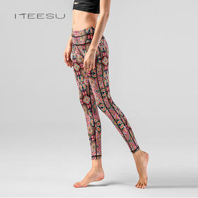 美愫瑜伽服裤女印花高腰紧身不勒时尚修身九分裤运动裤