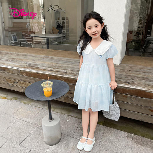 【120-160】【迪士尼】女童夏款洋气网纱连衣裙裙子 商品图0