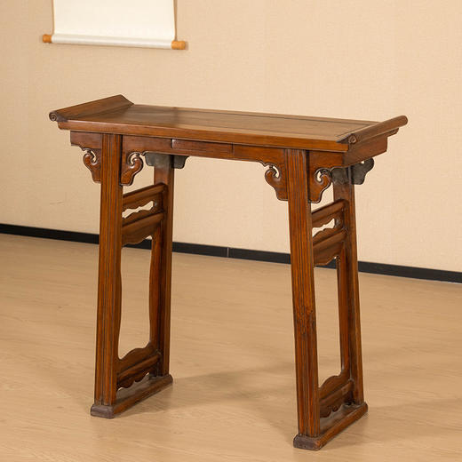 清 黄花梨夹头榫如意云纹暗屉翘头案 商品图4