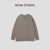 ROMI STUDIO“经典回归”腔调穿搭羊毛混纺圆领浅驼色毛衣23AWWM285 商品缩略图0