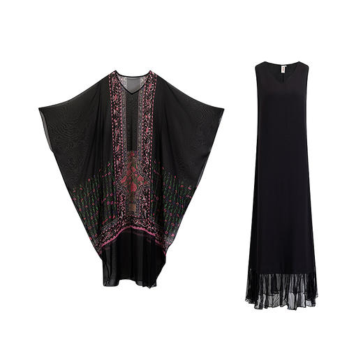 【林栖设计小店】秀场同款马面裙元素印花连衣裙复古2025夏季新品长裙女1952123 商品图8