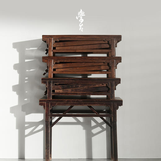 娜家折叠课堂中式仿古漆榫卯结构（黑红） 商品图4