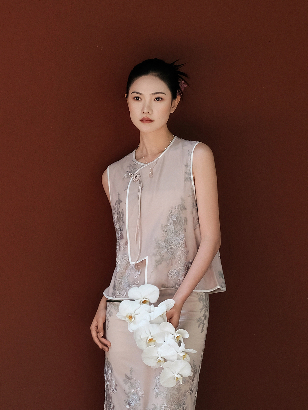 盛唐牡丹 |意大利进口蕾丝新中式马甲