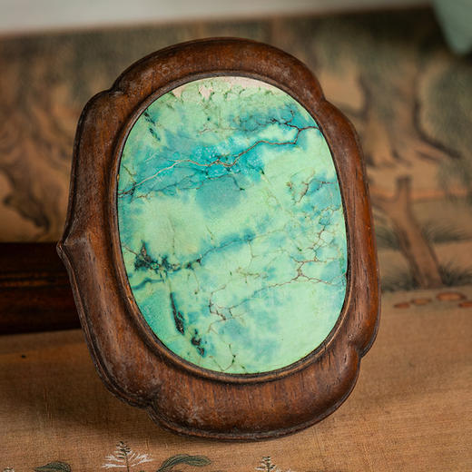 清 黄花梨三镶绿松石如意 商品图2