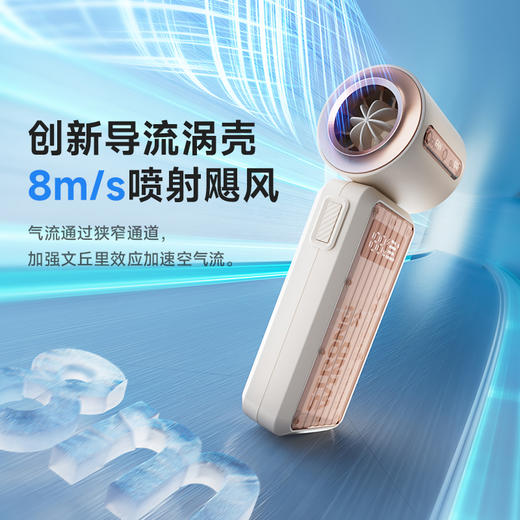 【巴掌大小 快速降温】卡蛙 手持高速风扇 高速劲风 出风稳 速降温 LED数显 精控智能风感 175g久持不累手 20H超长续航 KW-MFW01 商品图1