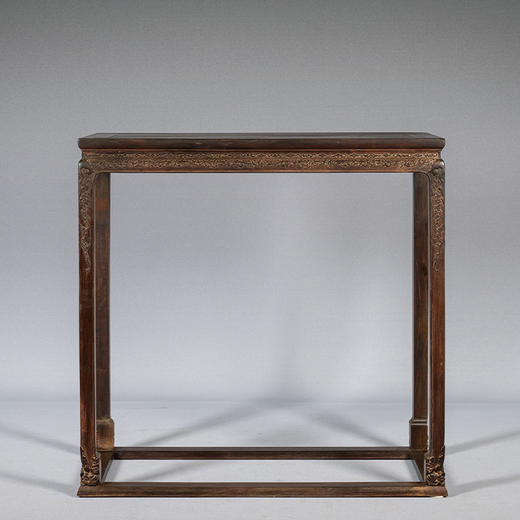 清中期 红木束腰带托泥花卉纹供案 商品图4