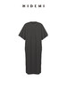 HIDEMI 自然棉系列廓形宽松短袖T恤长款连身裙 白色/深灰/豆乳色 商品缩略图4