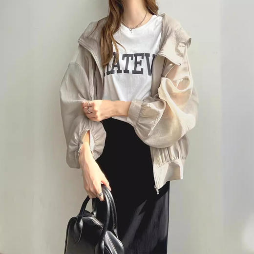 现货日系新款时尚轻薄连帽防晒衣服女夏季防紫外线遮阳防晒衫 商品图0
