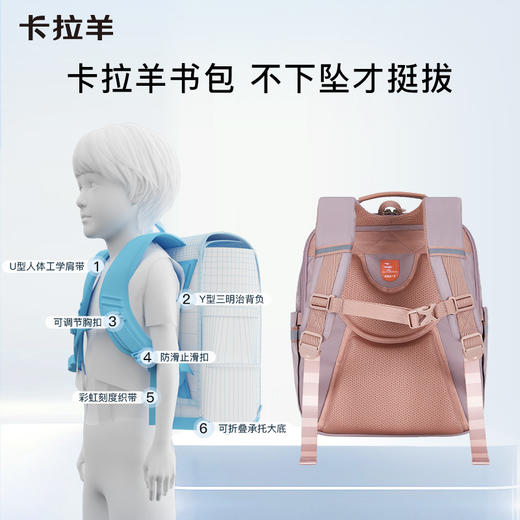 【云朵书包2.0PLUS版】卡拉羊六维防下坠小学生1-6年级18L/20L云朵书包  万物生 CX2205+CX2678(TX) 商品图3