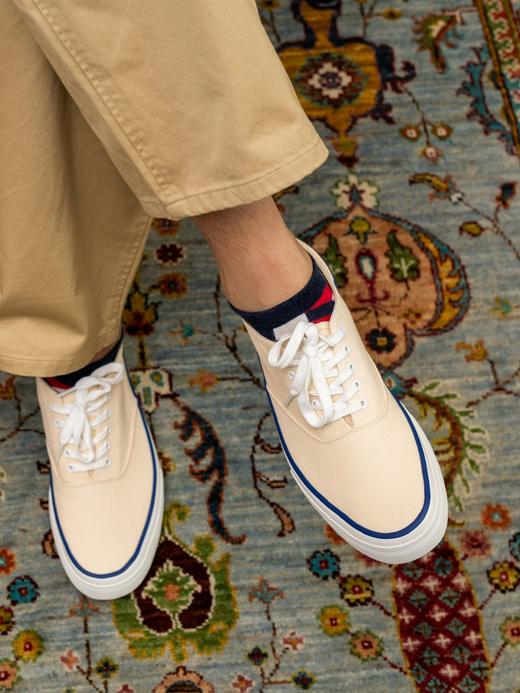 Fliks 蓝边白色帆布鞋 商品图5