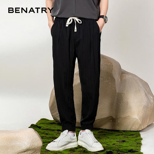 贝纳川肌理面料休闲慢跑裤ECP232005402 商品图4