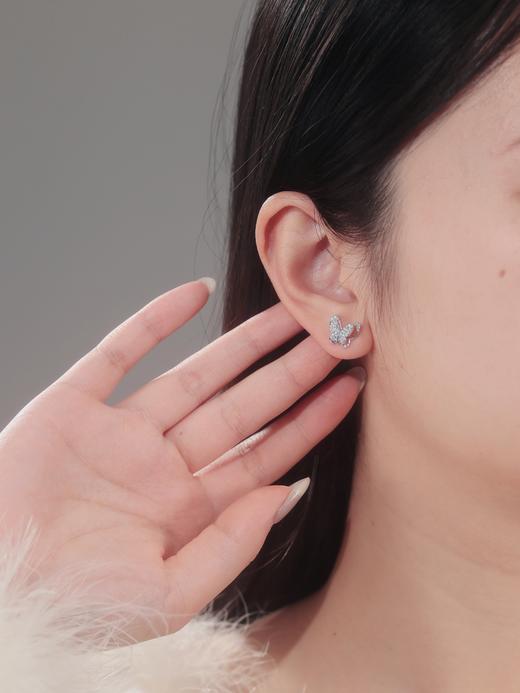 卡蒂罗/KADER 星光蝶影纯银耳钉 招财蝴蝶轻奢精致ins风耳饰 甜蜜饰爱高级感通勤百搭精美礼盒款养耳洞#好运 商品图4