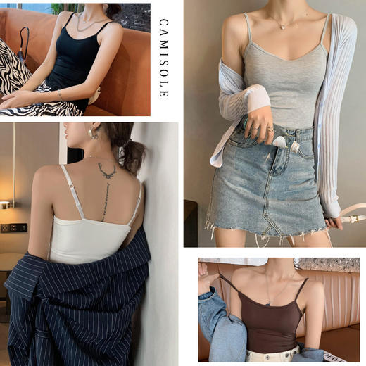 夏季内搭抹胸带胸垫打底吊带背心女新款外穿一体美背文胸内衣夏 商品图3