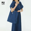P&X设计师2025夏季女装收腰气质牛仔连衣长裙 825208193 深蓝 商品缩略图3