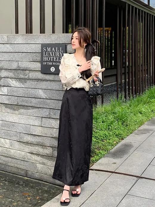 金蘑菇菇 小松兰/轻国风盘扣设计 解构立裁叠片系带半裙 商品图1