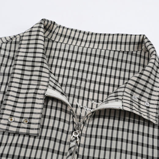 谜底马甲女2025夏季新品复古风通勤宽松H型短款马夹上衣252MS0535 商品图3