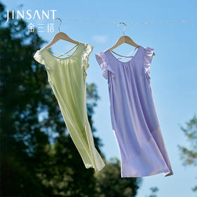 金三塔100%桑蚕丝儿童女童睡裙宽松舒适可外穿丝绸家居服新品  YZFFB302