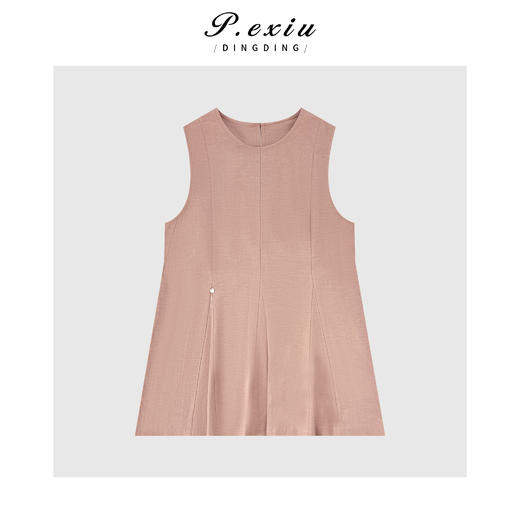 03-4潘依绣丁丁宠粉麻料夏季时髦感气质百搭背心 W-63041 商品图0