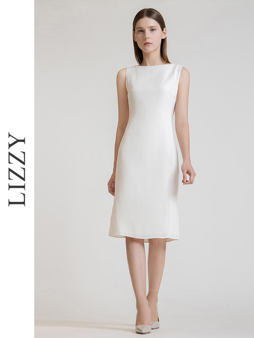 LIZZY夏季百搭简约气质通勤醋酸小鱼尾无袖连衣裙8134 商品图0