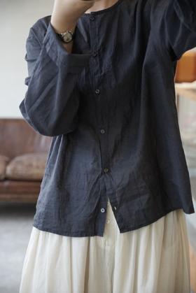 elsa esturgie 圆领长袖纽扣衬衫