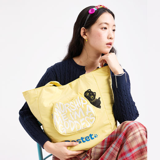 大英博物馆 巴斯特系列 萌猫零钱口袋装饰购物包 单肩包 商品图2