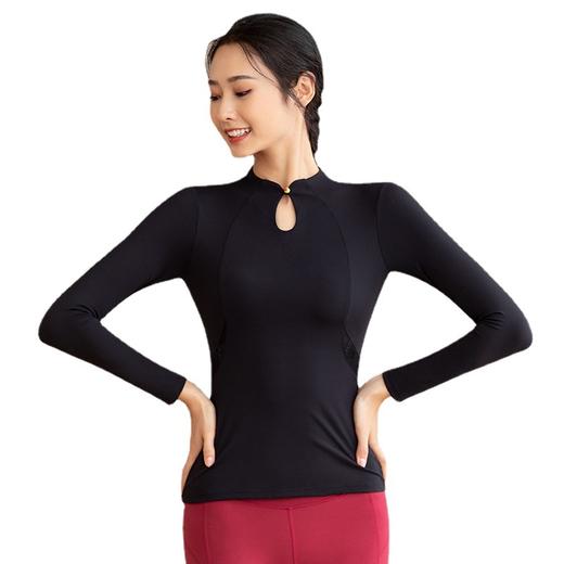 美愫中国风瑜伽服套装女时尚修身古典立领透气普拉提健身服带胸垫 商品图4