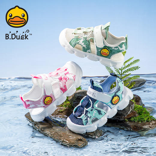 B.Duck女童凉鞋包头儿童鞋夏季宝宝鞋男童沙滩鞋潮24-30 B2686842 商品图0