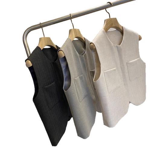 绝！！搭什么look都是正经的TH！2025新款通勤宽松圆领无袖西装马甲女春夏款！ 商品图4