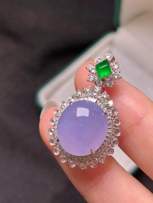 紫罗兰蛋面翡翠吊坠 商品图1