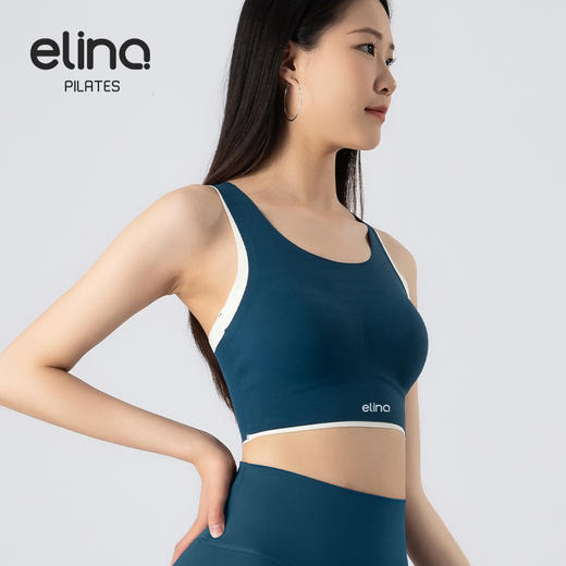 一恋•普拉提 2025春季新款固定杯运动内衣撞色交叉美背瑜伽背心EMM017 商品图11