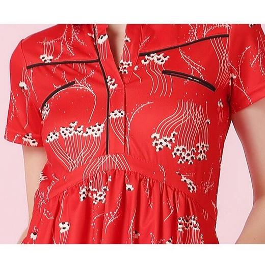 百乐图 连衣裙 红色印花 28218096 商品图3